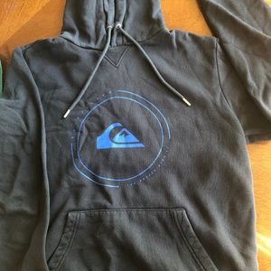 Quicksilver Mens Black/Blue Pullover Hoodie